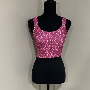 *SAGE COLLECTIVE* Pink x Peach Pattern Crop Top Sports Bra Size Small